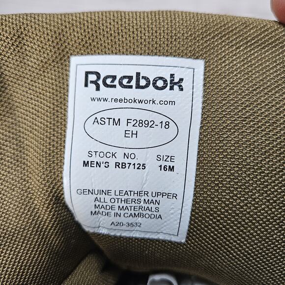 Reebok Nano Tactical RB7125 8" Ultra-Light Boot Coyote Men's Size 16 M - Picture 6 of 6